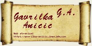 Gavrilka Aničić vizit kartica